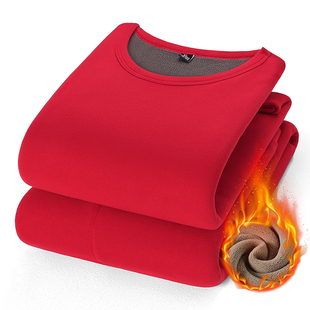 保暖内衣男女款加绒加厚冬季抗寒打底秋衣裤爆款本命年红色保暖衣