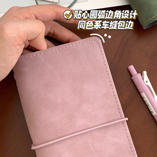 复古文艺A6Slim15mm小环活页本手账本羊巴皮本子便携旅行日程本
