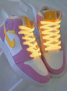 适配AJ1AF1空军一号电玩像素夜光荧光CMFY鞋带绳男