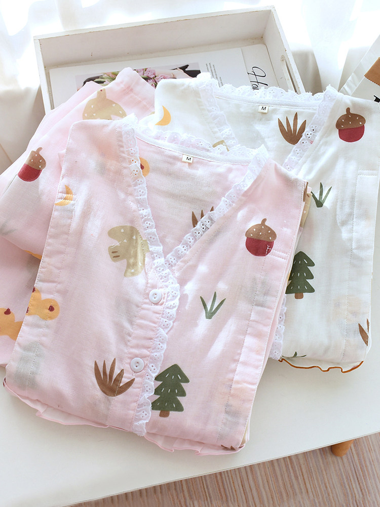 5월 6일 7일 여름 수유복 여름 순면 거즈 임산부 잠옷 얇은 수유복 여름 산후복 가정복