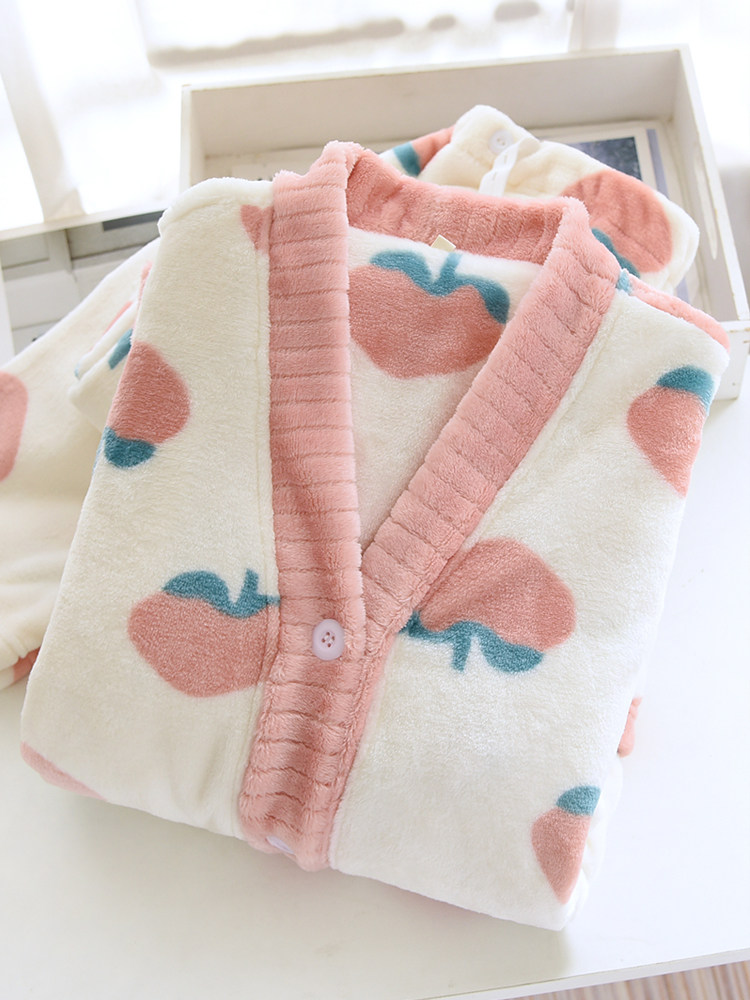 겨울 산후복 가을 겨울 산후 산모 잠옷 겨울용 플란넬 대형 200파운드 11월 모유수유용 증점