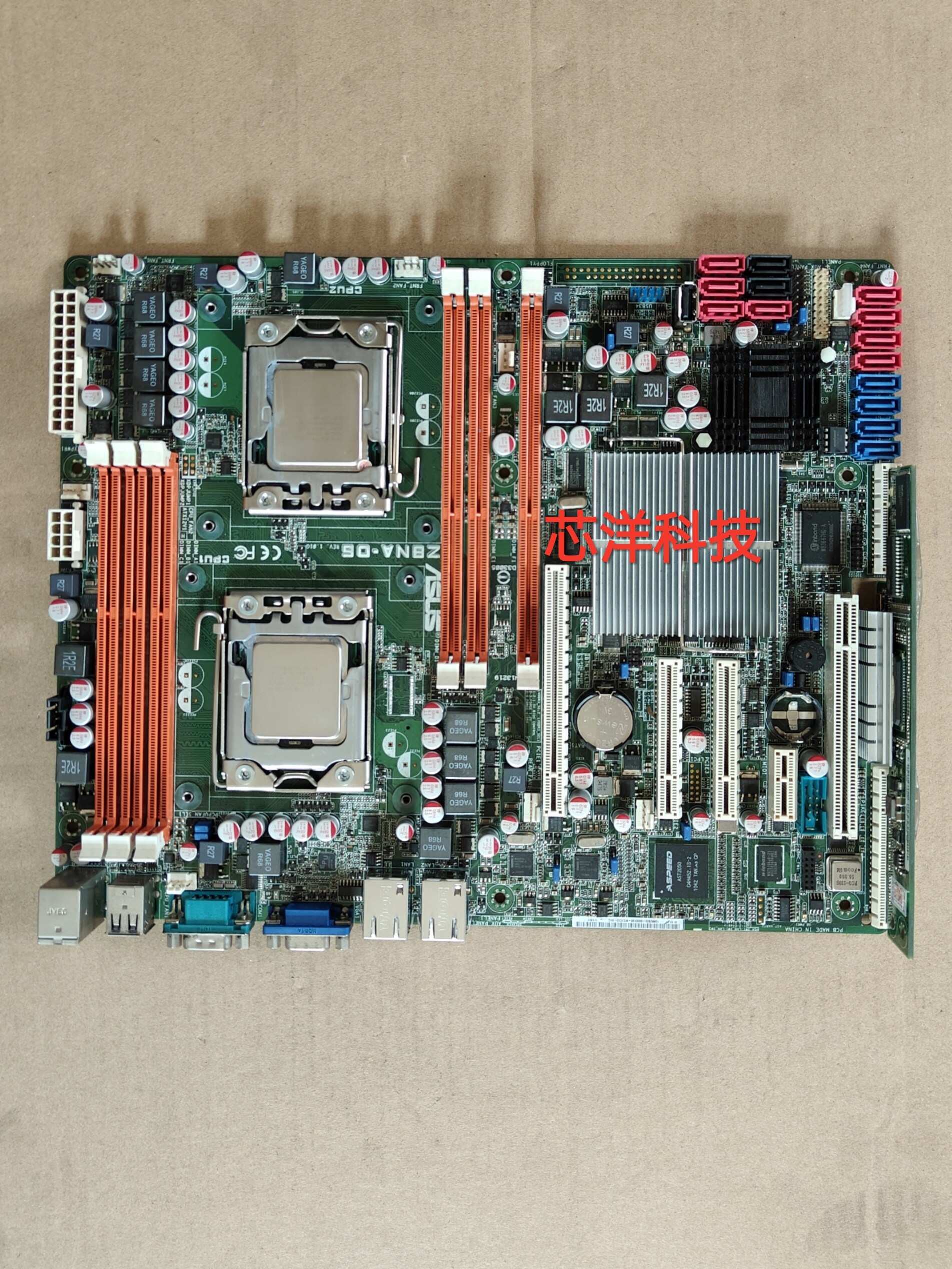 华硕asus z8na-d6双路1366针x58主板atx版型游戏多开支持x5675