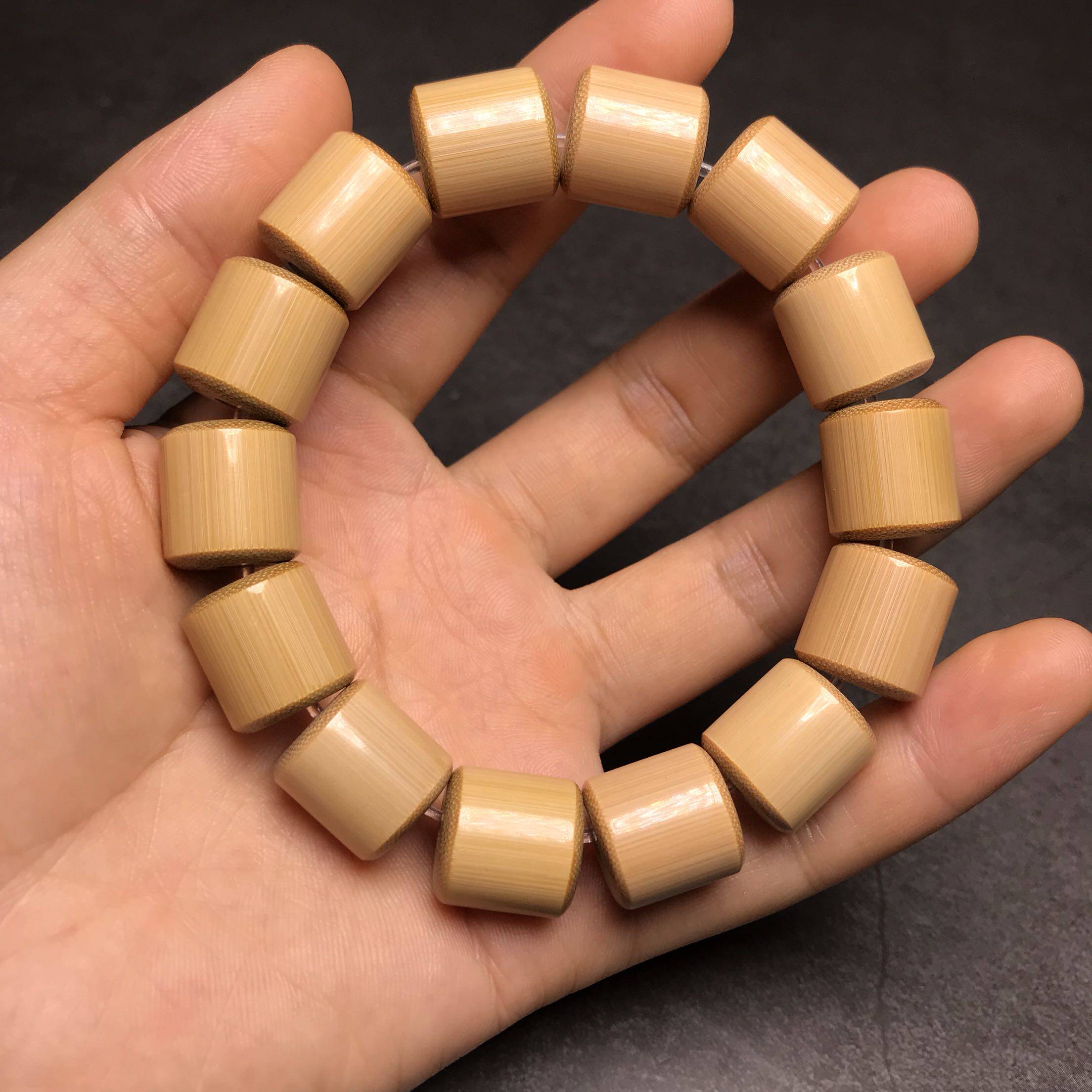 3老玉竹手串 文玩竹子手串 实心玉竹手串把玩件