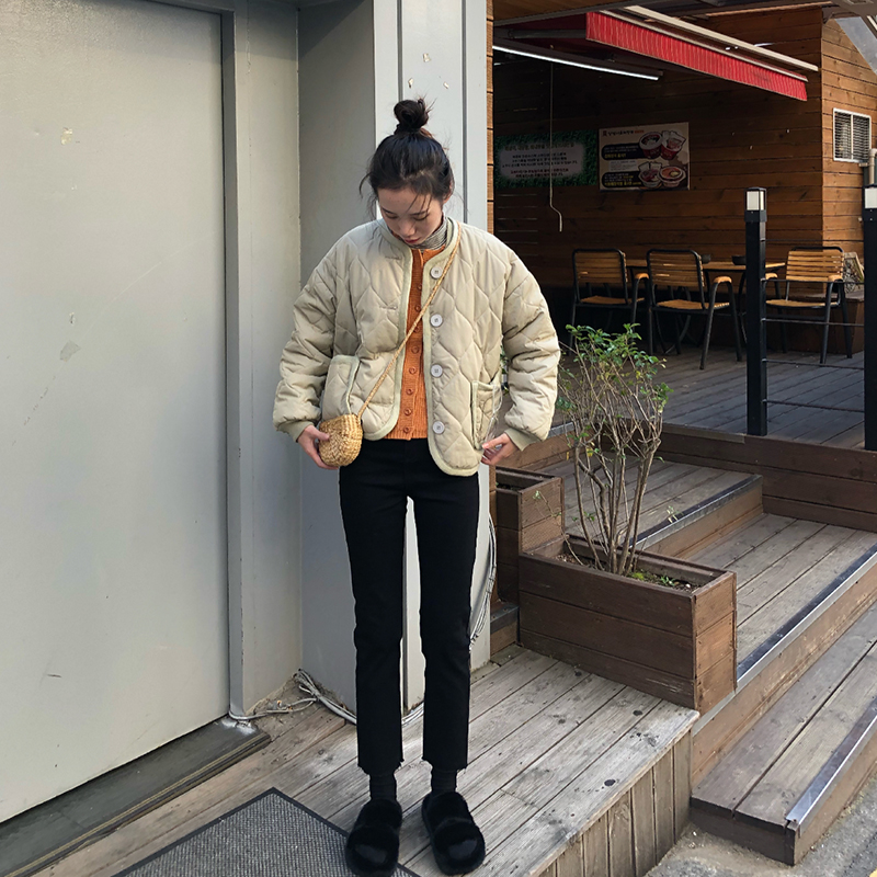 吱呤 2018新款百搭直筒修腿型显瘦韩版长裤chic紧身黑色牛仔裤女