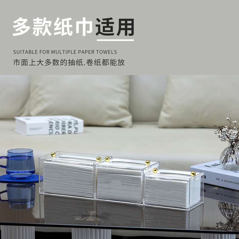 抽纸盒家居简约轻奢创意收纳多彩亚克力纸巾盒定制广告LOGO包邮®图片