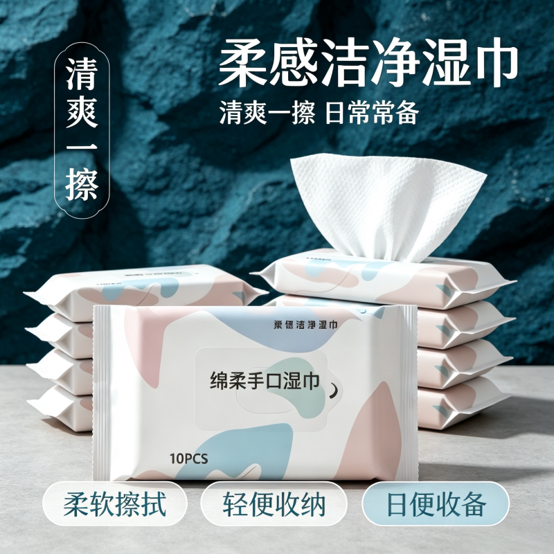 手口适用清洁湿巾小包随身携带外出通勤擦嘴肌肤护理一次性湿巾