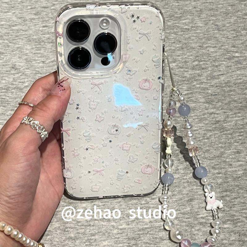 ZEHAO*ins满屏可爱小图案西高地双层印花韩系14适用iphone16promax苹果16pro手机壳苹果16/15Promax保护套1女