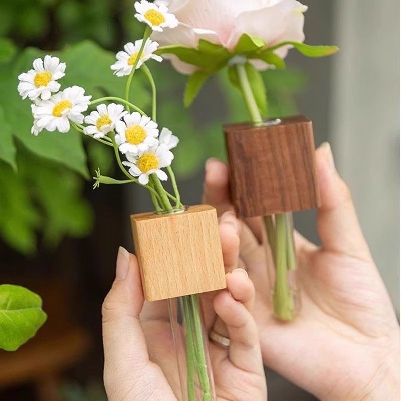 实木插花器创意试管插花器冰箱贴磁贴留言固定磁力贴水培植物花瓶,家居饰品,冰箱贴,淘宝优惠券,粉丝福利购,淘宝优惠卷