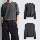 2026春夏新品 针织衫 男装 柜329 撞色饰层修身 直筒长袖 4938406 802