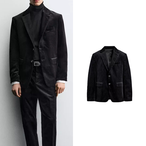 2025冬季新品男装单排扣灯芯绒修身西装外套休闲西服 5937485 800