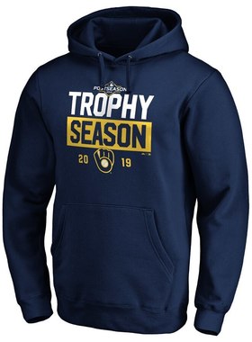 美职棒Brewers密尔沃基酿酒人加绒卫衣套头连帽衫