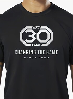 UFC三十周年纪念短袖 搏击拳击需限制格斗 MMA纯棉黑色运动T恤