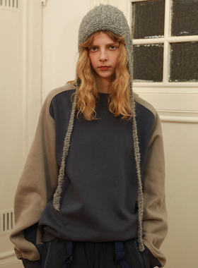 【新品现货】NEATO逆光女装 24初春新色 复古拼色插肩袖加绒卫衣