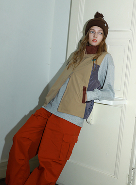 NEATO逆光女装新品 工装迷彩伞兵裤中性复古红户外休闲裤山系穿搭