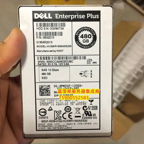 DELL SC2020 SC3020 SCV2080 SC4020 480G 2.5 SAS SSD 12Gb 硬盘
