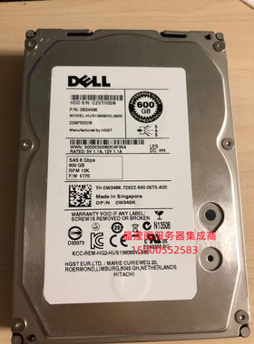 原装 DELL 600G 3.5 15K SAS HUS156060VLS600 0W348K 服务器硬盘