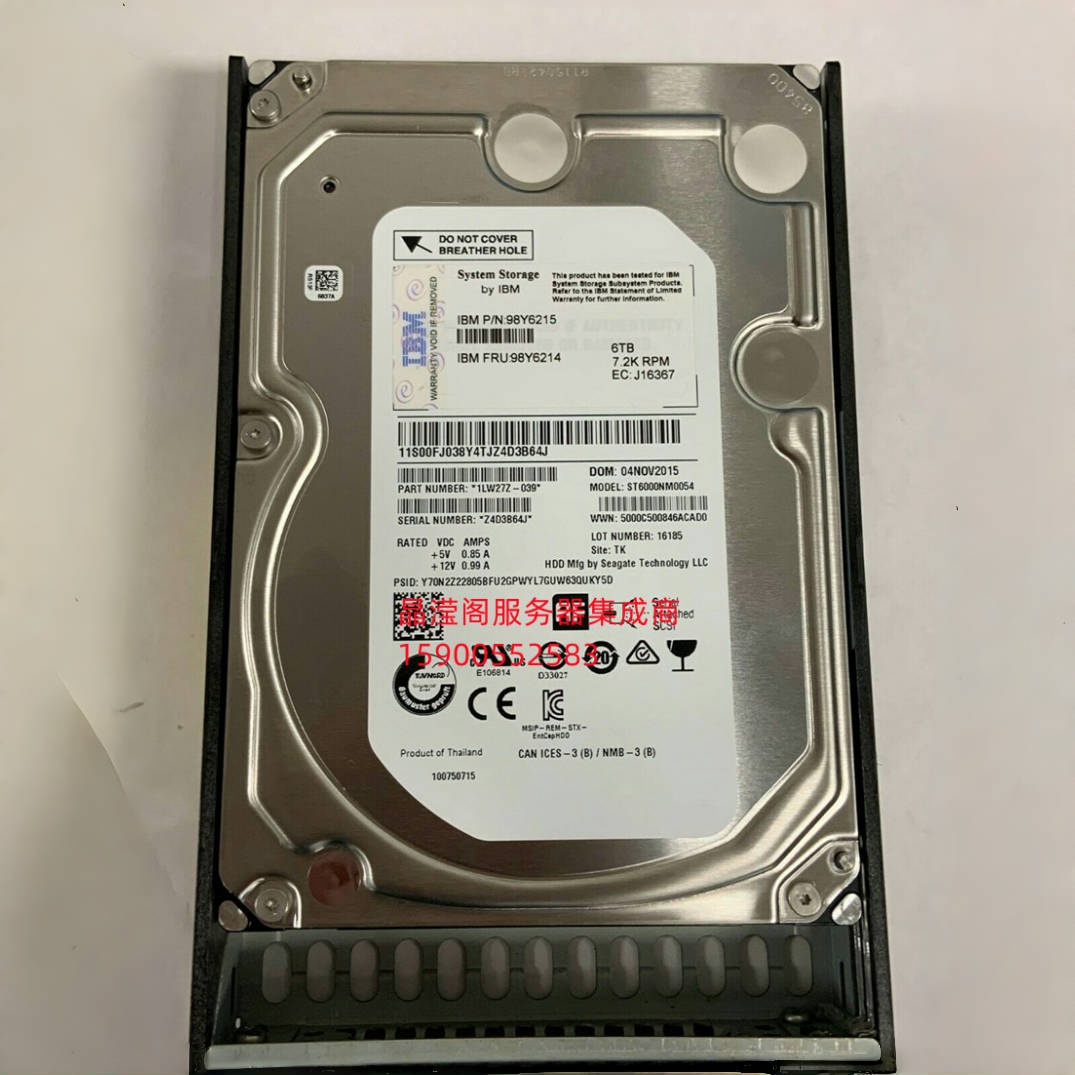 IBM 98Y6214 98Y6215 6T 3.5寸 SAS 12Gb ST6000NM0054 储存硬盘
