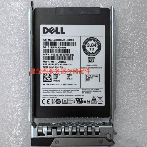 DELL R7525 R7515 R7425 R7415 R6515 R6525 3.84T SATA 固态硬盘