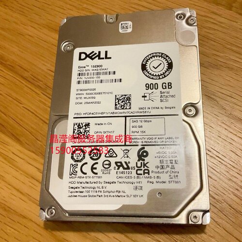 DELL ME4024 ME4084 ME5012 ME5024 900G 15K 2.5 SAS 12Gb 硬盘