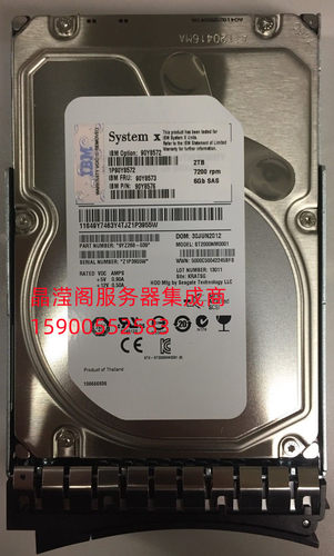 IBM 90Y8572 90Y8573 2T 7.2K 3.5 SAS服务器硬盘x3755M3 x3630M4