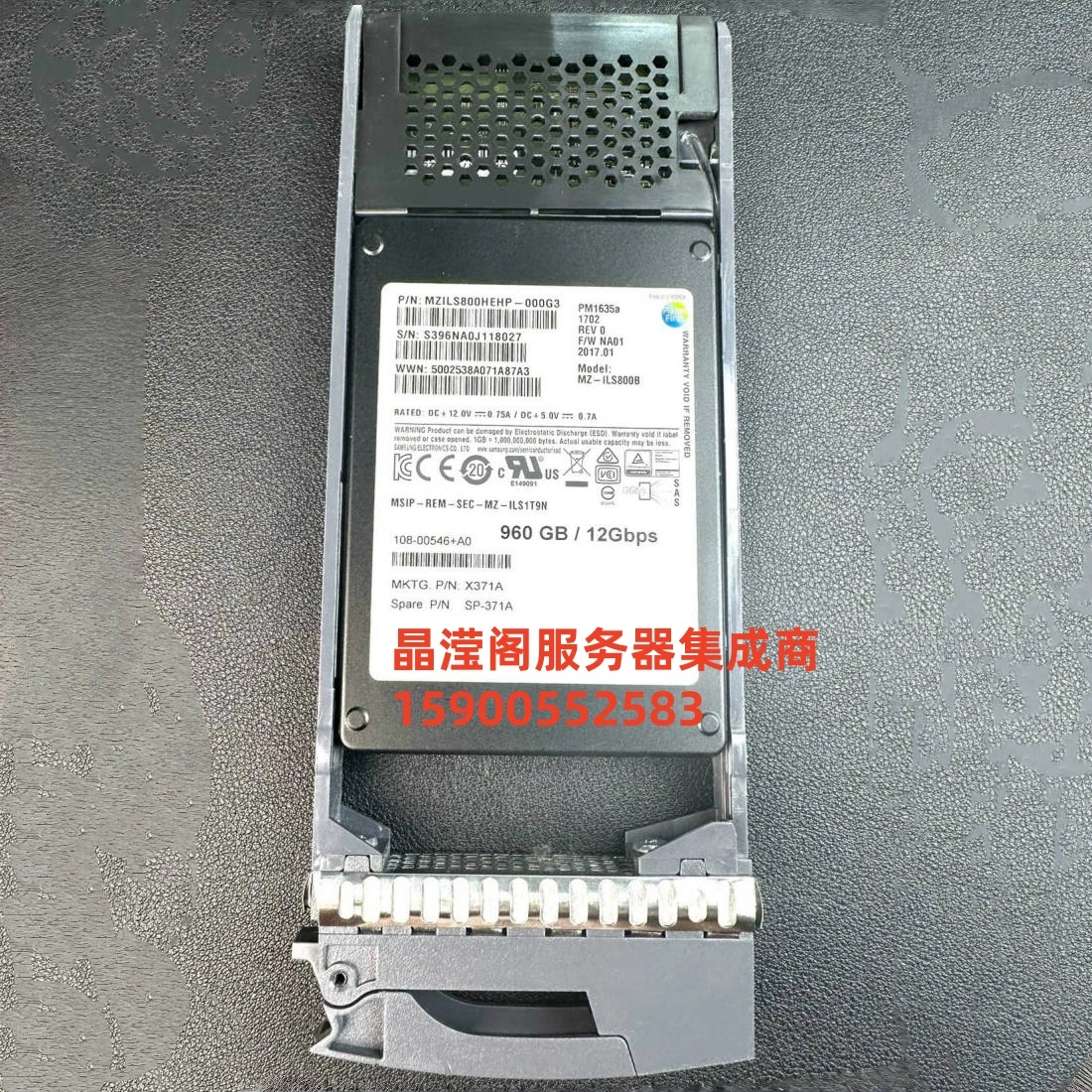 原装 NetApp X371A 960G SAS SSD 12Gb FAS2750 FAS2650 存储硬盘