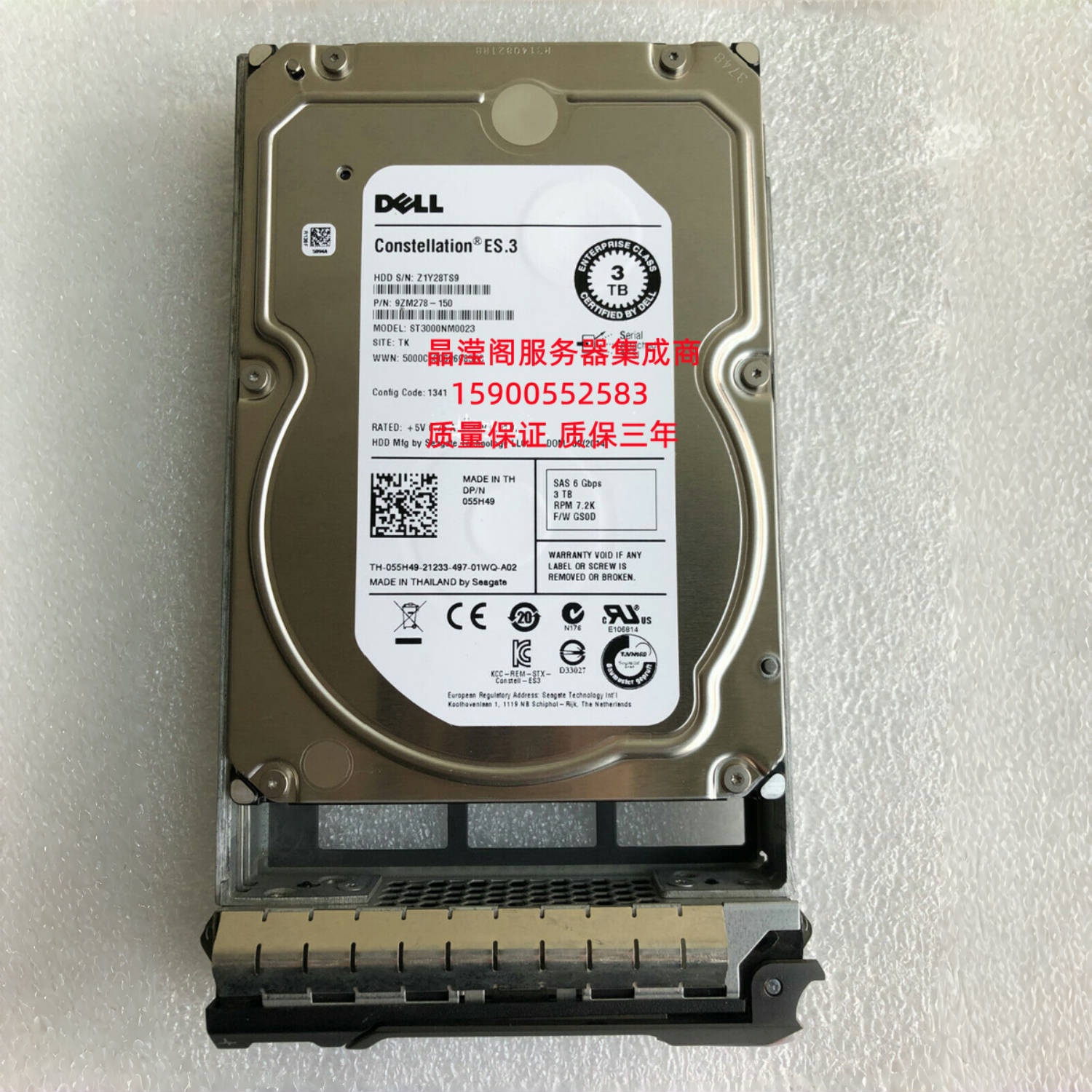 DELL MD3660F MD3660I MD3800F MD3800I 储存硬盘3T 7.2K 3.5 SAS