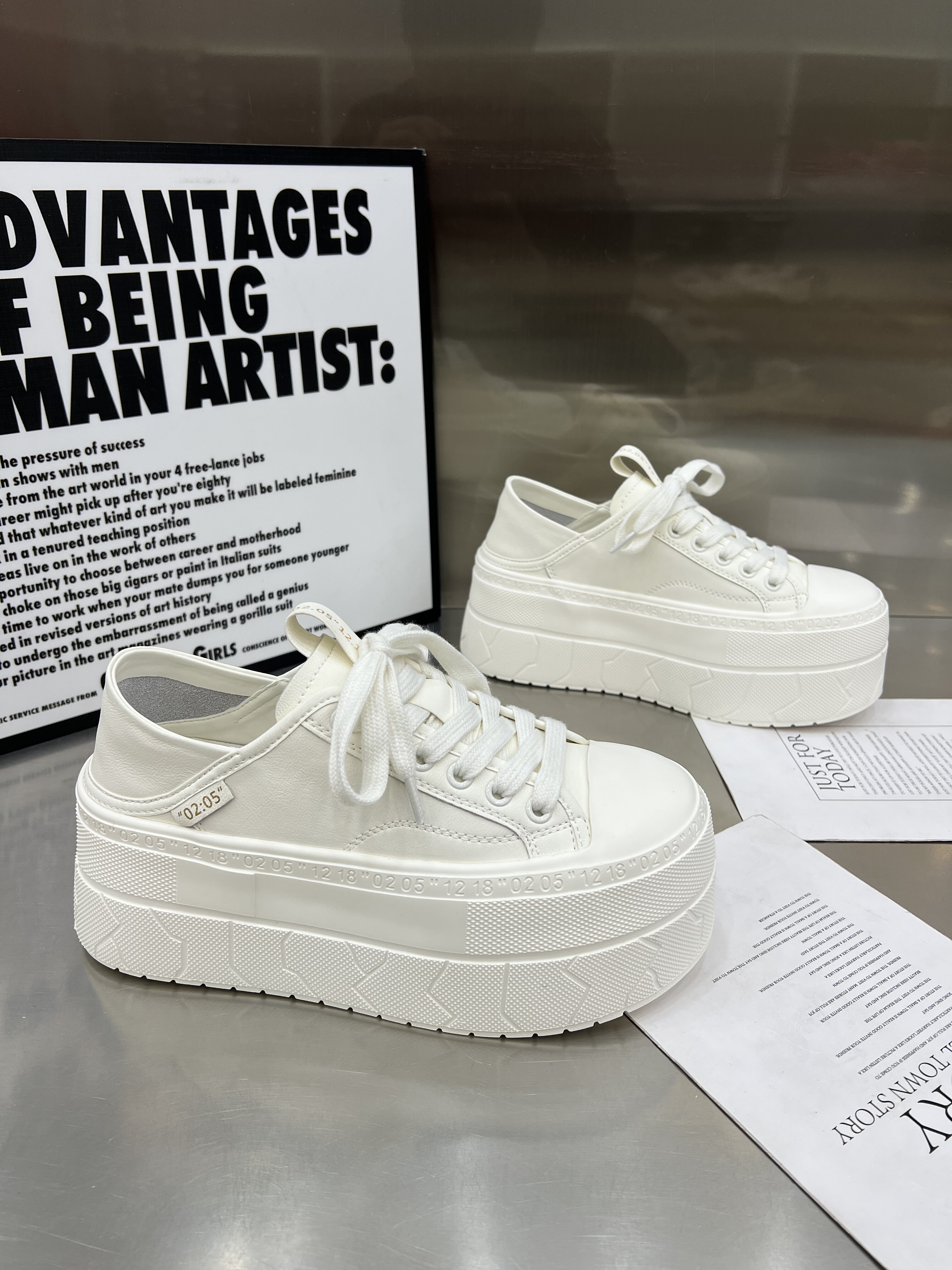 欧洲站真皮厚底小白鞋女鞋2026春季百搭增高休闲板鞋小个子松糕鞋,女鞋,时尚休闲鞋,淘宝优惠券,粉丝福利购,淘宝优惠卷