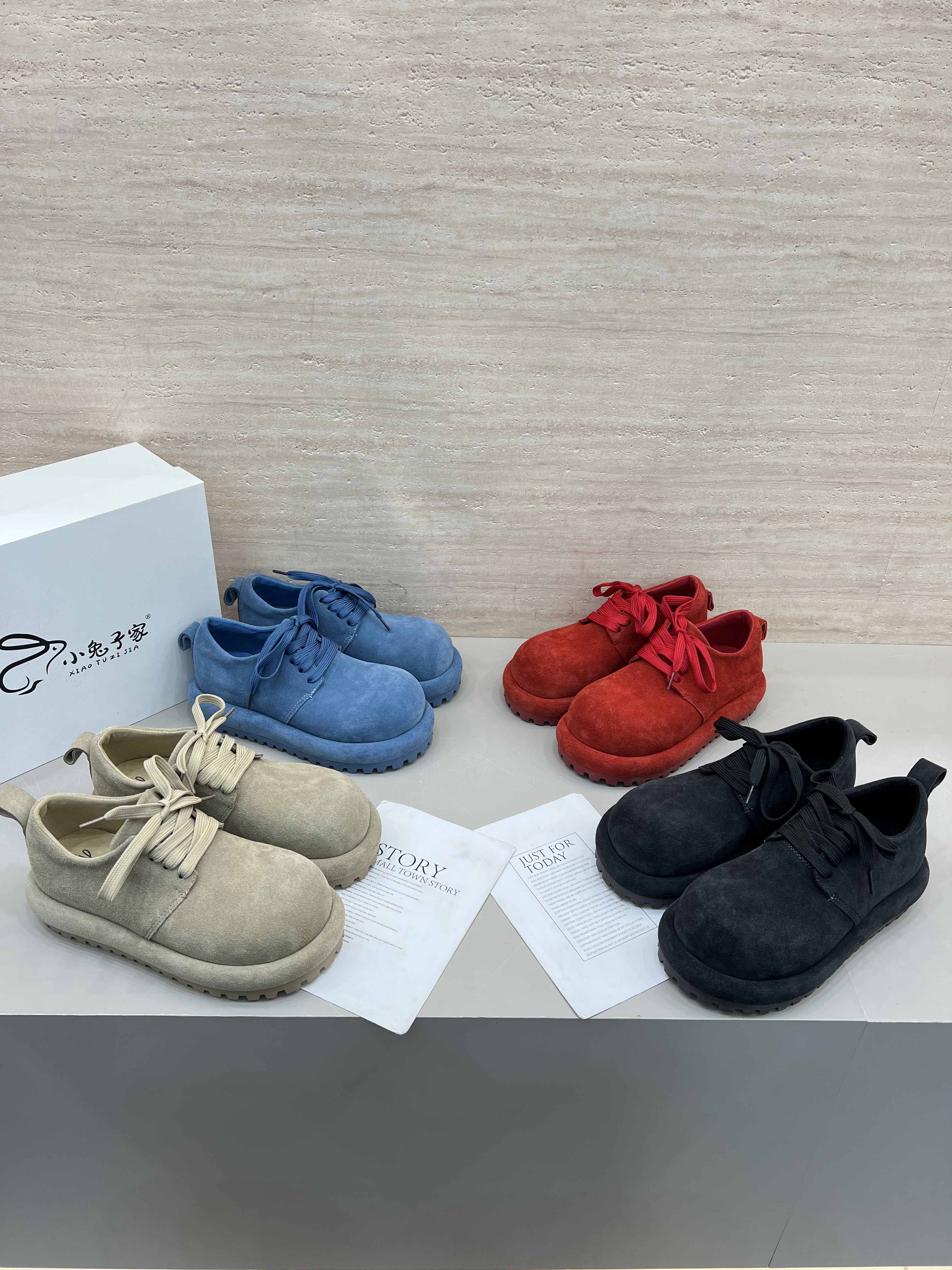 真皮厚底勃肯鞋女鞋2026春季百搭增高休闲鞋英伦风系带大头乐福鞋