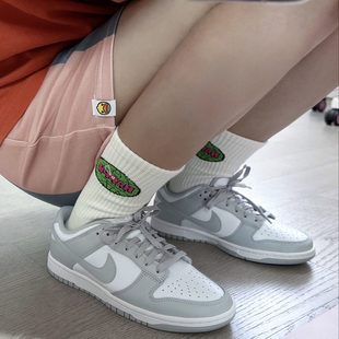 Grey Low Fog复古低帮板鞋 灰白鞋 绳AJ 适配耐克Nike 带双层鞋 Dunk