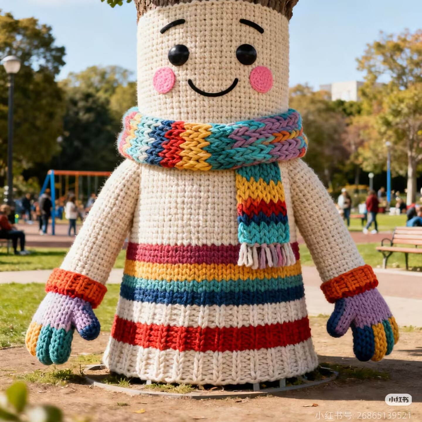 网红冬季大树毛衣装扮户外定制