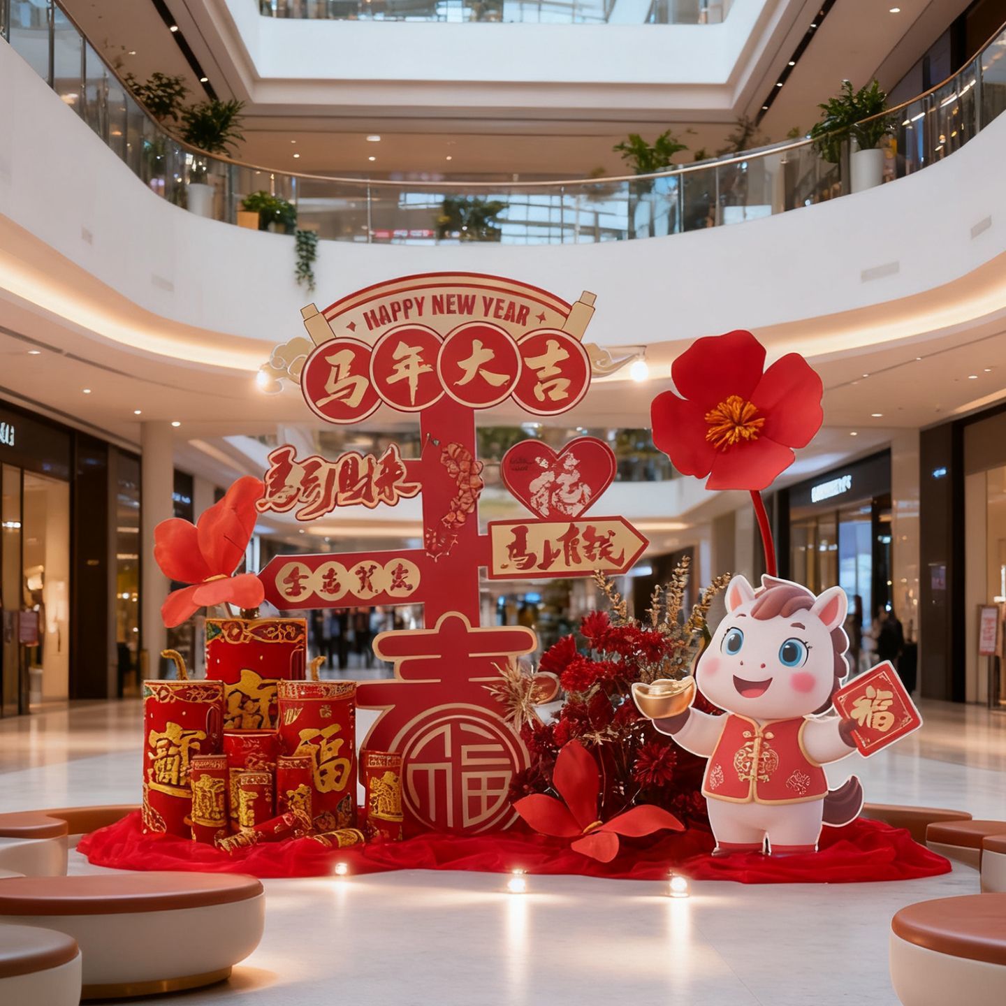 情人节仿真花装饰场景布置