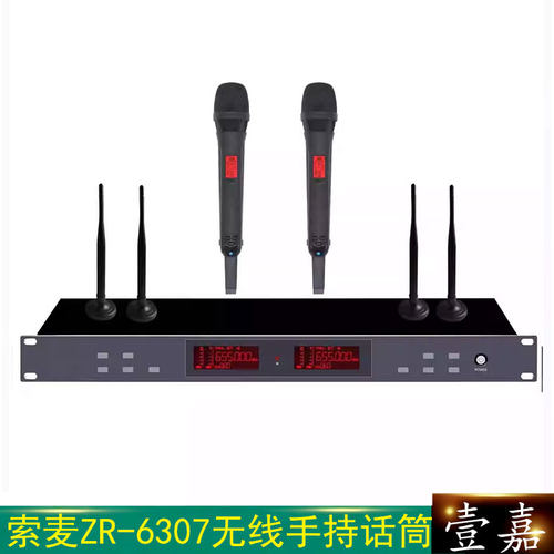 Somay/索麦 ZR-6307一拖二手持麦克风 真分集防啸叫无线领夹话筒