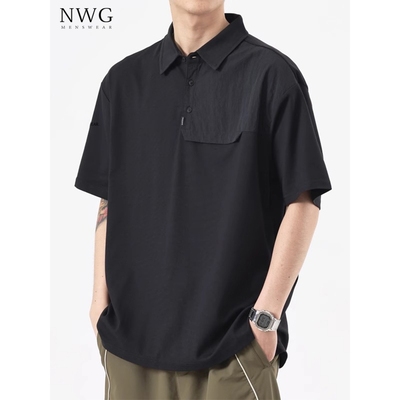 高端短袖POLO衫男夏季薄款宽松大码冰丝速干翻领半袖T恤休闲上衣