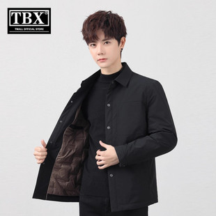 高端轻薄羽绒服男士2026年新款冬季短款衬衫式翻领鹅绒服外套男款