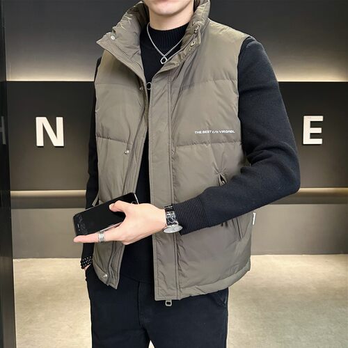 2024年新款轻薄羽绒服男士高端鸭绒马甲休闲外套冬季短款保暖男装