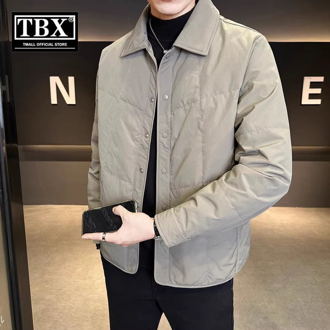 高端90白鸭绒衬衫式轻薄羽绒服男士2026新款冬季保暖夹克外套男款