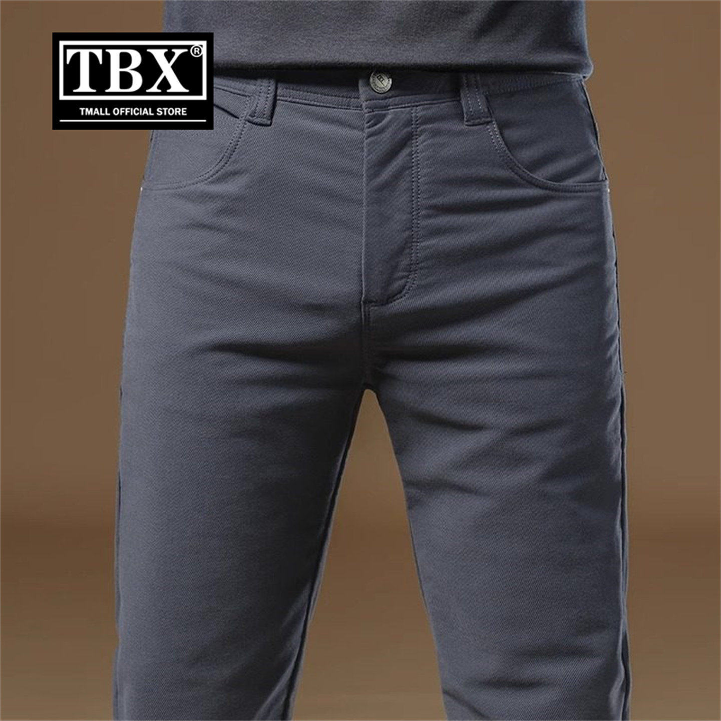 纯棉商务休闲裤男士2026新款秋冬季加绒加厚男裤修身直筒裤子男款