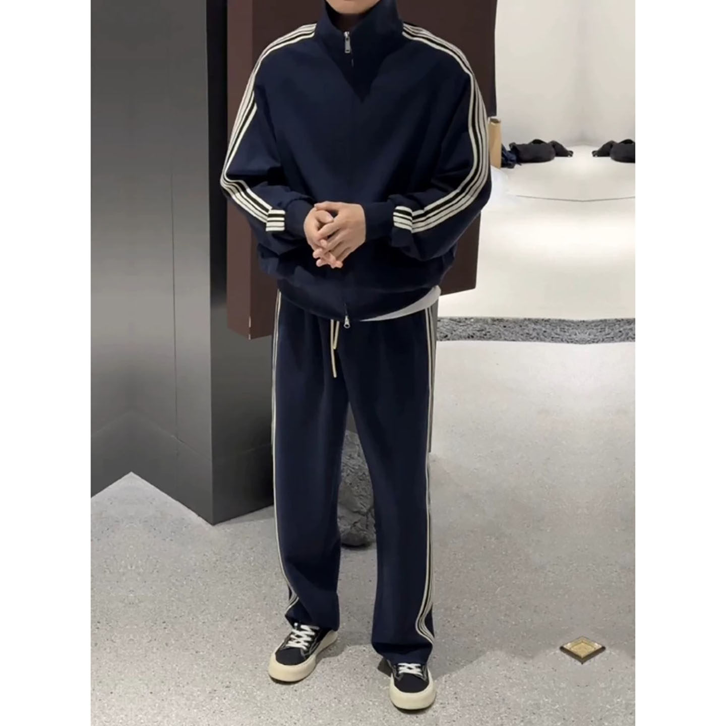 Uamtor秋冬季三条杠套装男士韩版运动两件套情侣款休闲卫衣卫裤潮