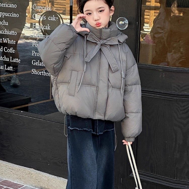 女童羽绒棉服冬季2025新款女孩大童宽松中大童面包服高级短款外套