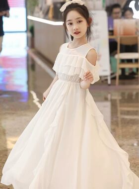 女童夏装连衣裙夏季2026新款短袖儿童雪纺裙子洋气时尚中大童长裙