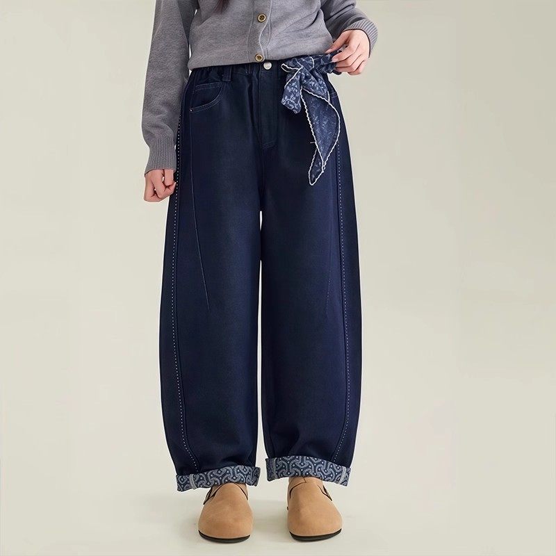 女童裤子秋冬款2025新款儿童洋气韩版牛仔裤女大童冬装休闲弯刀裤,童装/婴儿装/亲子装,裤子,淘宝优惠券,粉丝福利购,淘宝优惠卷