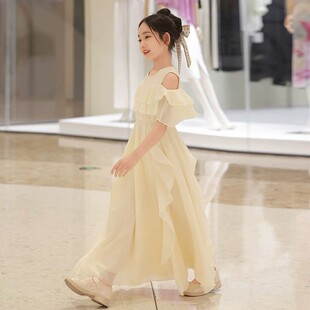 夏装女童连衣裙夏季2026新款女孩洋气公主裙儿童夏天甜美露肩裙子