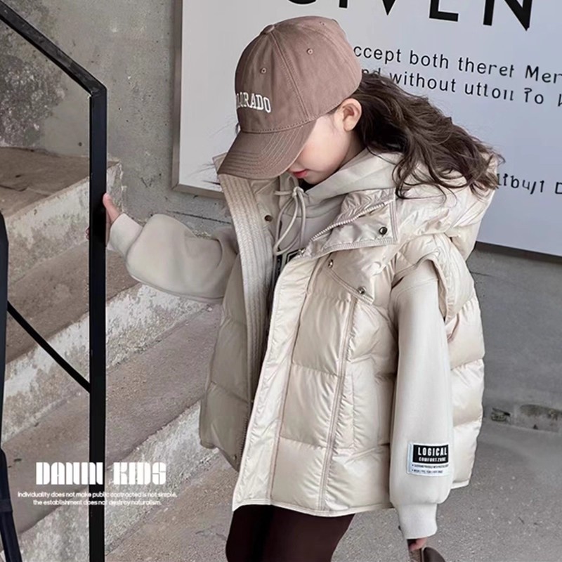 女童羽绒马甲冬装新款洋气女孩坎肩外套儿童白鸭绒背心外穿羽绒服