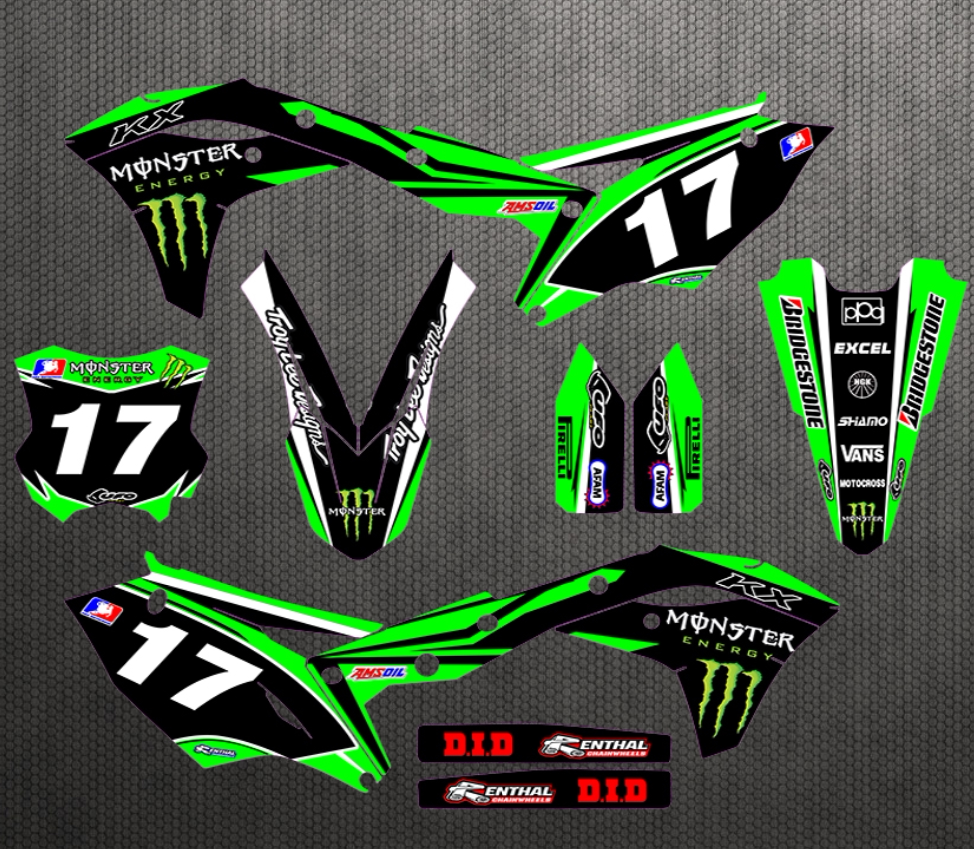16 17 18 19年川崎kx250f kx450f凯撒越野摩托车贴花贴膜车贴画款