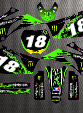 正林海陵M4MX6K5亚翔LD NC250 450越野摩托车绿色贴花贴纸车贴画6