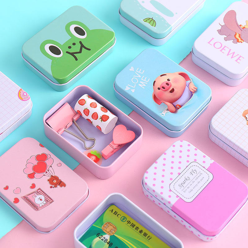 创意卡通马口铁盒子桌面铁质收纳盒整理储物盒长方形首饰化妆品盒,收纳整理,其他收纳盒,淘宝优惠券,粉丝福利购,淘宝优惠卷