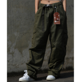 美式 辣妹风肥大街头hiphop嘻哈街舞 女休闲裤 街头多口袋宽松工装 裤