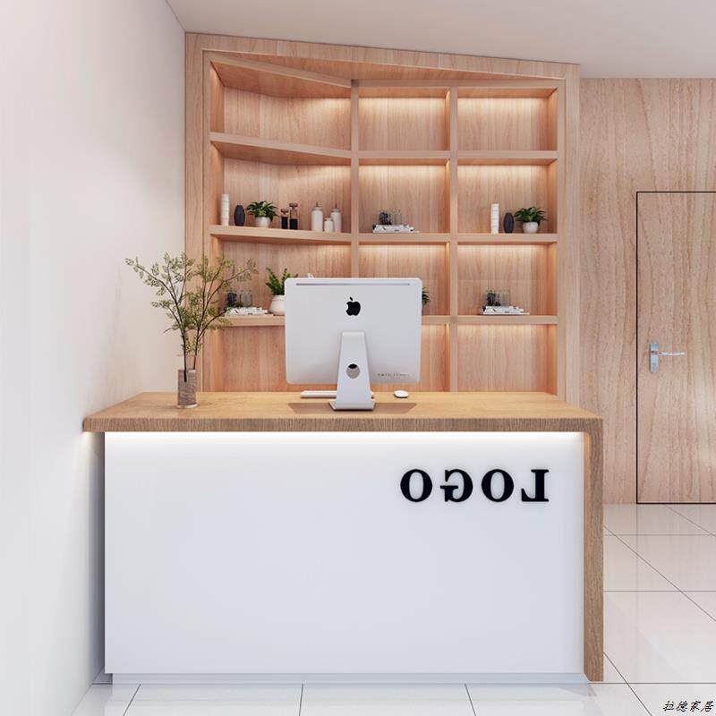 收银台服装店吧台简约柜台现代前台美容院吧台公司前台接待台包邮