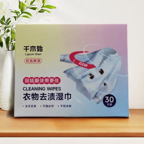 衣物羽绒服便携去渍湿巾免洗