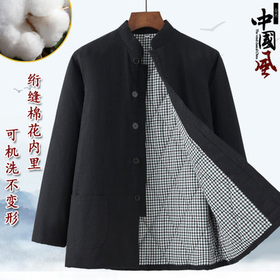 唐装棉袄男棉花薄棉衣冬季外套